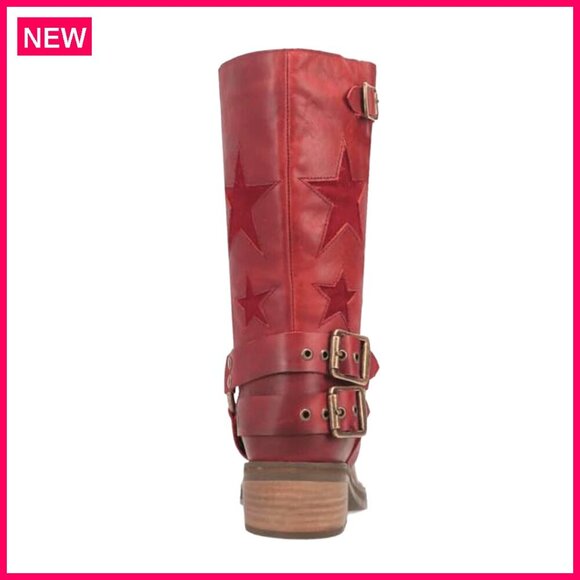 Women's Knee High Riding Boots Square Toe Chunky Heel Buckle Belts - Picture 5 of 6